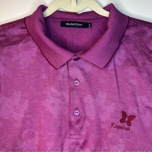 Bugatchi Hibiscus Polo Is Plum Pink Size XXL
